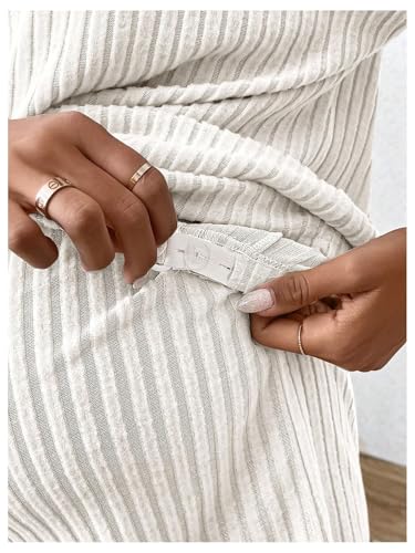 MakeMeChic Women's Maternity 2 Piece Sets Ribbed Shirt and Biker Shorts - color: White, size: X-Large