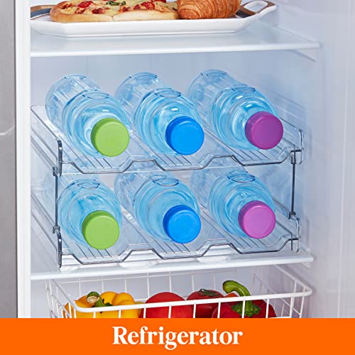 Lifewit Stackable Water Bottle Organizer for Cabinet, Clear Tumbler Holder - size: 2 Tier-6 Bottle