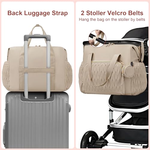 Diaper Tote Bag for Baby 6PCS, Large Mom Hospital Bags with Changing Pad - color: Grey