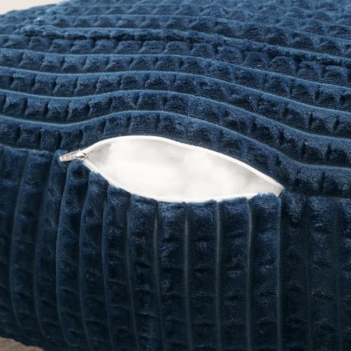 Reading Pillow with Arms for Sitting in Bed,Backrest,Blue Flannel,M - color: Navy, size: Standard(17")