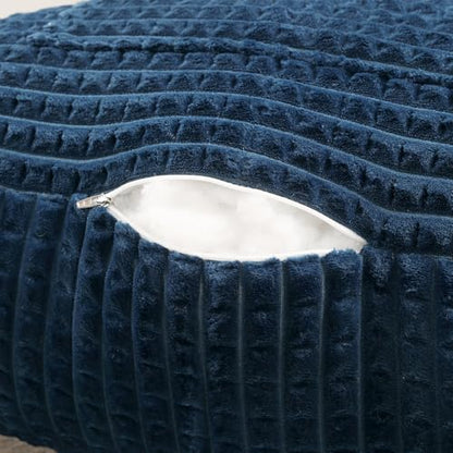 Reading Pillow with Arms for Sitting in Bed,Backrest,Blue Flannel,M - color: Navy, size: Standard(17")