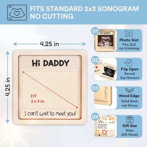 Hangwoous Hi Daddy Pregnancy Announcement Frame for Husband - color: Brown G