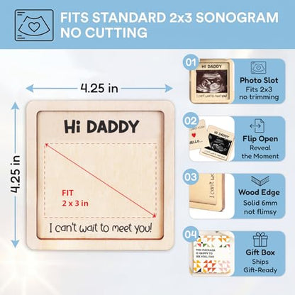 Hangwoous Hi Daddy Pregnancy Announcement Frame for Husband - color: Brown G