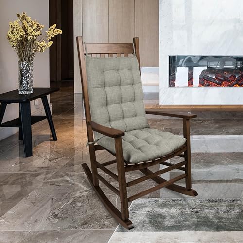 Rocking Chair Cushions High Back and Seat Cushion Linen Grey - color: Linen Light Grey
