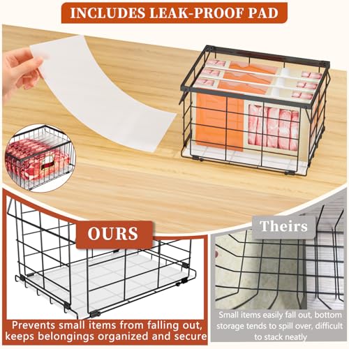 Freezer Organizer Bins for 3.5 Cu.Ft,Upgrade Quick Expand/Collapse,4PACK - color: Black 4 Pack