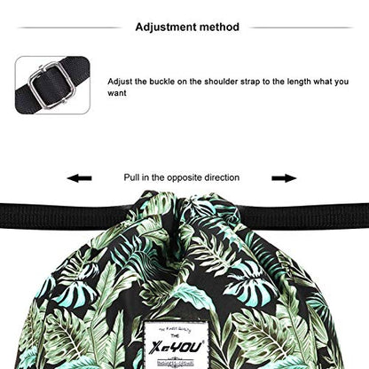 XEYOU Drawstring Backpack Bag Sport Gym Sackpack Beach Cinch Bag - color: Banana Leaf