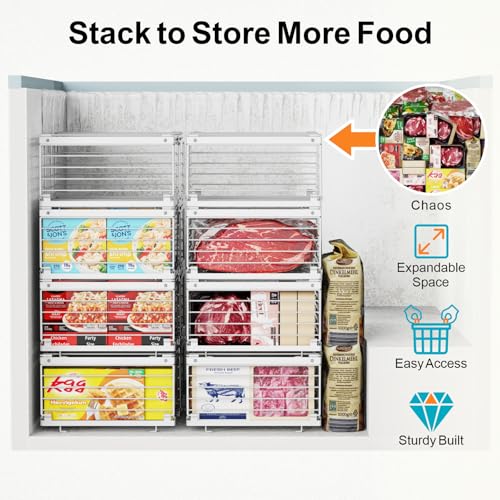 iSPECLE Chest Freezer Organizer - Adjustable Fits Chest Freezer 10-20 Cu Ft - style: 8 Pack White