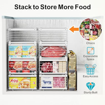 iSPECLE Chest Freezer Organizer - Adjustable Fits Chest Freezer 10-20 Cu Ft - style: 8 Pack White