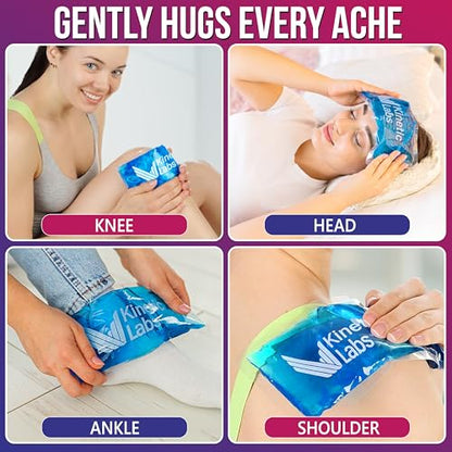 Ice Packs for Injuries Reusable (2 Pack) – Flexible Gel Ice Pack for Knee, Shoulder, Back – Soft Hot & Cold Therapy – Kinetic Labs