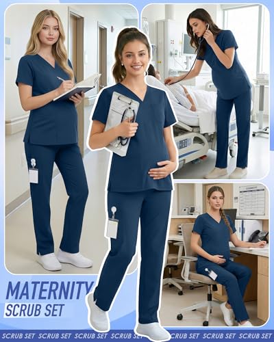 Women's Maternity Scrub Set - color: Blue Green, size: XX-Large