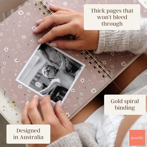 Peachly Pregnancy Journal for First Time Moms - Linen Memory Book (Rust) - color: Rust