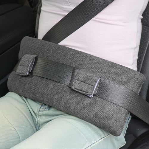 Seat Belt Pillow Post-Surgery – With Ice/Hot Pocket for C-Section, Grey - color: Dark Gray, size: Large