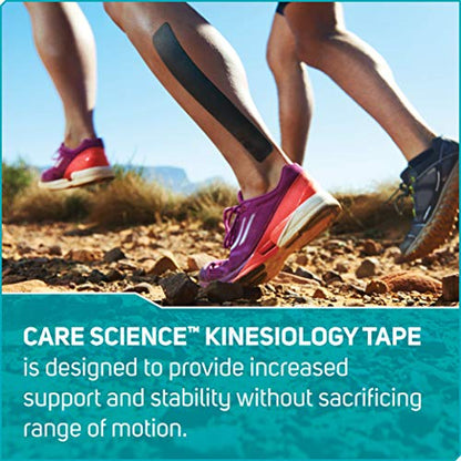Care Science Waterproof Black Kinesiology Tape, 40 Precut Strips, 2 Rolls - color: Black Precut