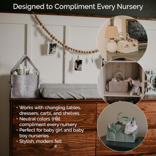 Parker Baby Co. Felt Diaper Caddy Organizer - Regular, Gray - color: Gray (Heathered Gray), size: Regular