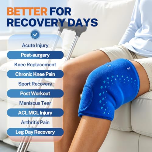 Knee Ice Pack Wrap, Long-Lasting Cold Compression for Knee Pain Relief