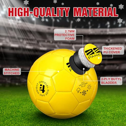 Shappy 2 Pcs Soccer Balls Bulk with Pump Mesh Bag - color: Yellow, size: Size 4