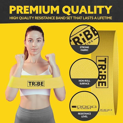 Fabric Resistance Bands for Working Out, 5-Band Set for Legs and Glutes - color: Medium Green