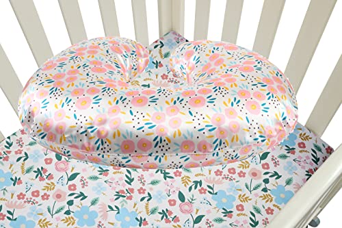 Tcmyyund Satin Nursing Pillow Cover Set 2 Pack Ultra Soft Silk Feeling - color: Floral & Floral