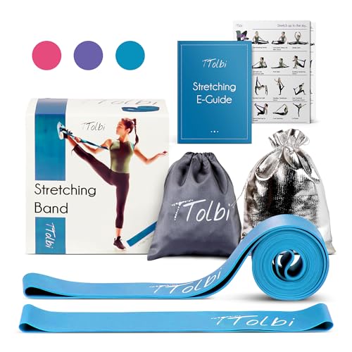 Ballet Stretch Bands Set with Foot Mini Loop, Splits Flexibility Trainer - color: Soft Blue Small