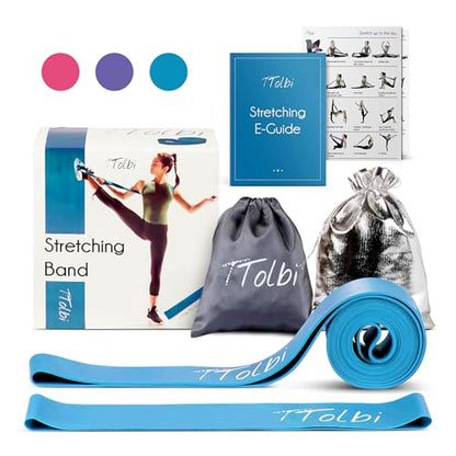 Ballet Stretch Bands Set with Foot Mini Loop, Splits Flexibility Trainer - color: Soft Blue Small