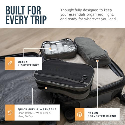 TRIPPED Travel Gear 3-Piece Travel Toiletry Bag Set - color: Grey