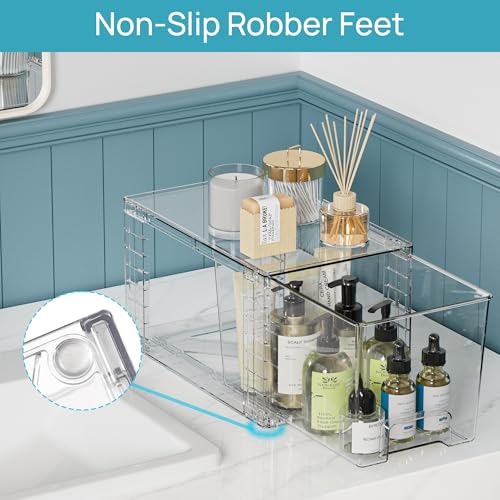 Vtopmart Clear Stackable Storage Drawers, 6 Pack Medium Organizer Set - style: 3 Medium+3 Small