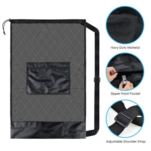 BROTOU Extra Large Mesh Ball Bag, Drawstring Socce Bag for Coach - size: 30" x 40"