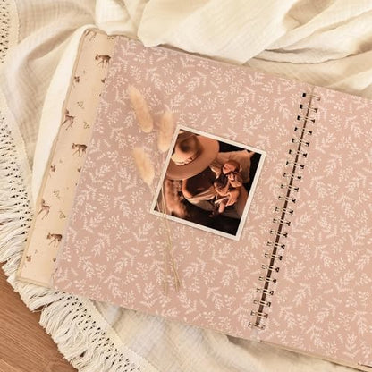 Peachly Unisex Baby Memory Book - First Year Baby Book Keepsake - Forest - color: Forest