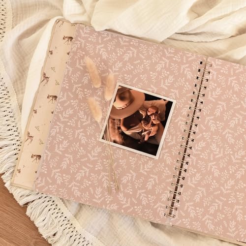 Peachly Unisex Baby Memory Book - First Year Baby Book Keepsake - Forest - color: Forest