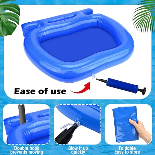 Hydream 2Pack Inflatable Pool Foot Bath Basin, Rectangular, Blue, Adult, Unisex-Kids, Foldable, Lightweight, Portable, Keeps Pool Clean, Time Saver