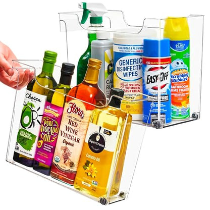 Sorbus Under-Sink Organizer Bins with Wheels & Handles (2 Sizes) - style: Square