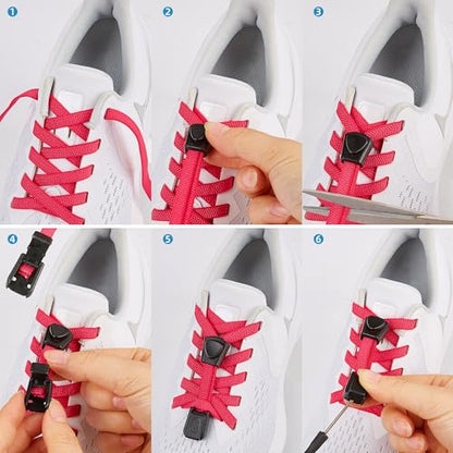 anan520 Tieless Elastic Shoe Laces - No Tie Shoelaces System with Elastic Laces - color: 1grey