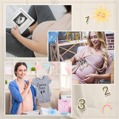 Canlierr 9 Pcs Pregnancy Announcement Set Baby Coming Soon Ideas, Gray - color: Gray