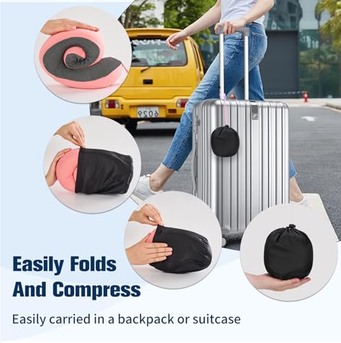 Cirorld Neck Pillow for Traveling, Travel Pillows for Airplanes Red - color: Red