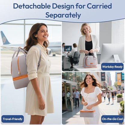 NCVI Breast Pump Backpack, Double Layer Removable, for Spectra/Medela - color: Slate Grey