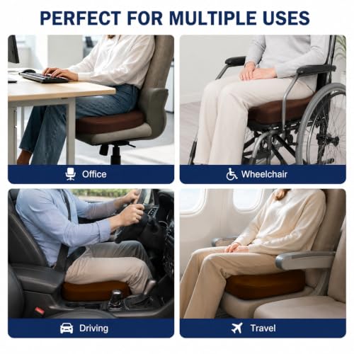 Cooling Ergonomic Memory Foam Seat Cushion, Breathable Mesh Cover, Coffee - color: Mesh Coffee