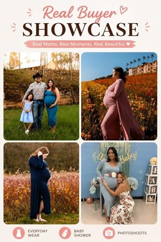 Rnxrbb 2 PCS Summer Fall Maternity Dresses Long Cardigan Set for Women - color: Light Blue, size: Medium