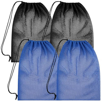 4Pcs Mesh Gear Bag for Snorkel, 19" x 27" Large Mesh Swim Bag, Dive Bag