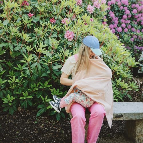 mushie Nursing Cover (Blush) | 100% Breathable Organic Cotton | Breastfeeding Privacy - color: Blush