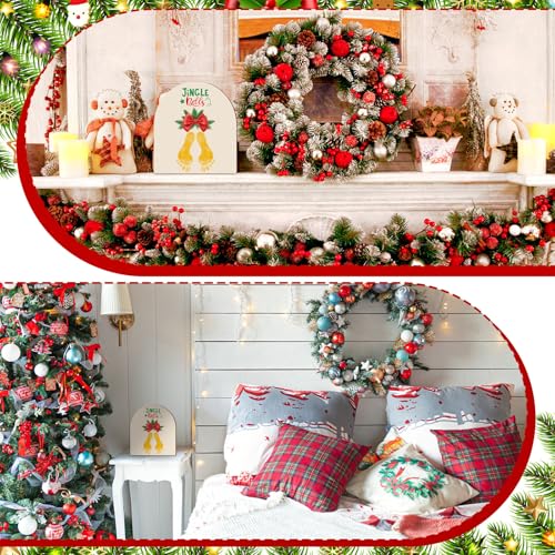 Beeveer Christmas Baby Footprint DIY Crafts Mistletoe, Bow - style: Bow
