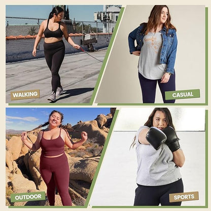 HLTPRO 3 Pack Plus Size Leggings with Pockets for Women - Soft High Waisted - color: Black/ Navy Blue/ Brown, size: Small-Medium