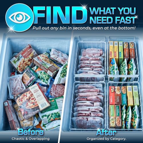 Freezer Organizer Bins 4-Pack, Fits Most 5–7 Cu. Ft. - White - color: White