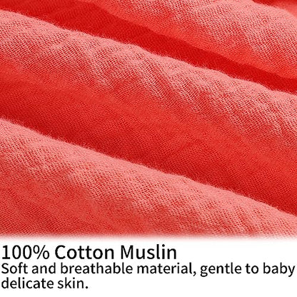 Onacosht Muslin Nursing Pillow Cover, 100% Cotton, Soft & Breathable, Pink - color: Pink