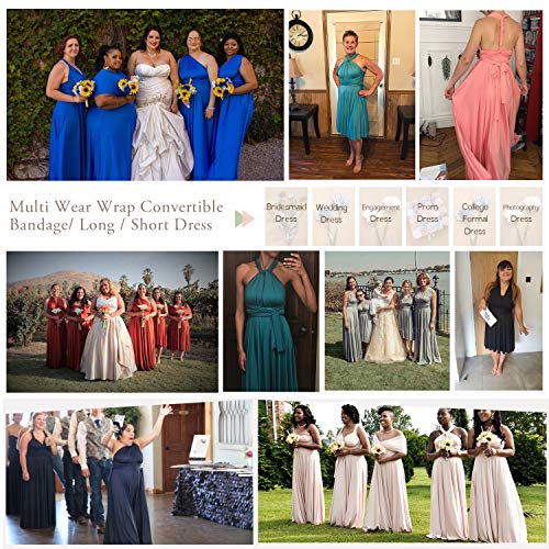 72styles Multi-Way Wrap Short Infinity Dress for Bridesmaids - color: Midnight Blue