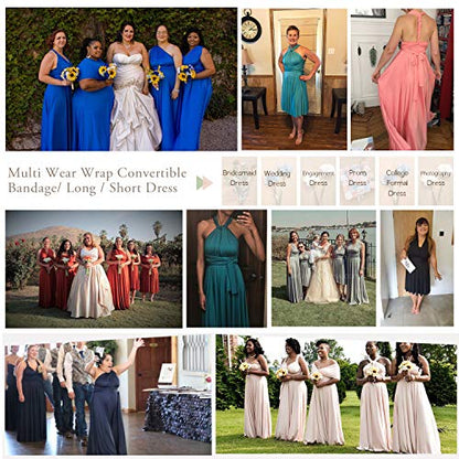 72styles Multi-Way Wrap Short Infinity Dress for Bridesmaids - color: Midnight Blue