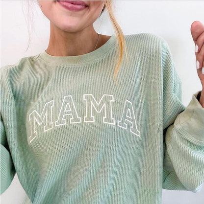 Maternity Sweatshirt Nursing Top Waffle Knit Breastfeeding Shirt with Zipper Pregnancy Mama Clothes Pullover - color: Green, size: Medium