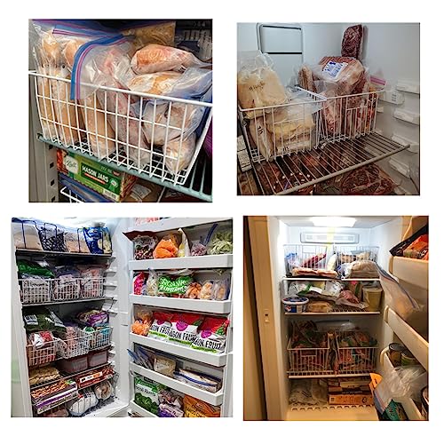 16inch Upright Freezer Organizer Baskets for 13-14,16-21 cu.ft Standup Freezer, Settle freezer chaos and reduce food waste effectively, Durable, Fully Use Space, Improve Air Circulate, White, 3pcs - color: 16*10*7, white