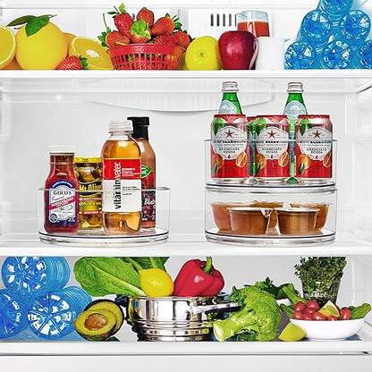 Sorbus Lazy Susan Organizer, Clear Turntable Organizer (Tall 2 Pack) - size: Tall 2 Pack