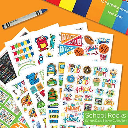 Class Keeper® Ultimate School Memory Book Bundle | Photo Signs, Stickers & Digital Memory App Included - color: Keepsake Bundle: Stripes Class Keeper + Primary Flags Signs + School Rocks Stickers
