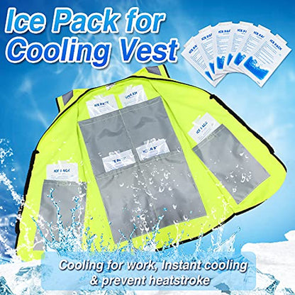 12Pcs Reusable Ice Packs for Cooling Safety Vest Cold Packs Freezer Packs